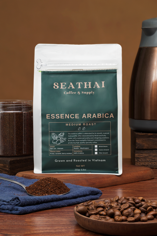 Seathai Coffee Supply - ESSENCE ARABICA - Arabica Medium Roast - Vietnamese Grown, Roasted and Trade [8.8 oz Bag]